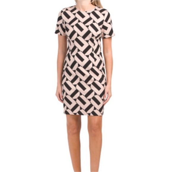 Trina Turk stretch knit geo pattern sheath dress M - Picture 12 of 14